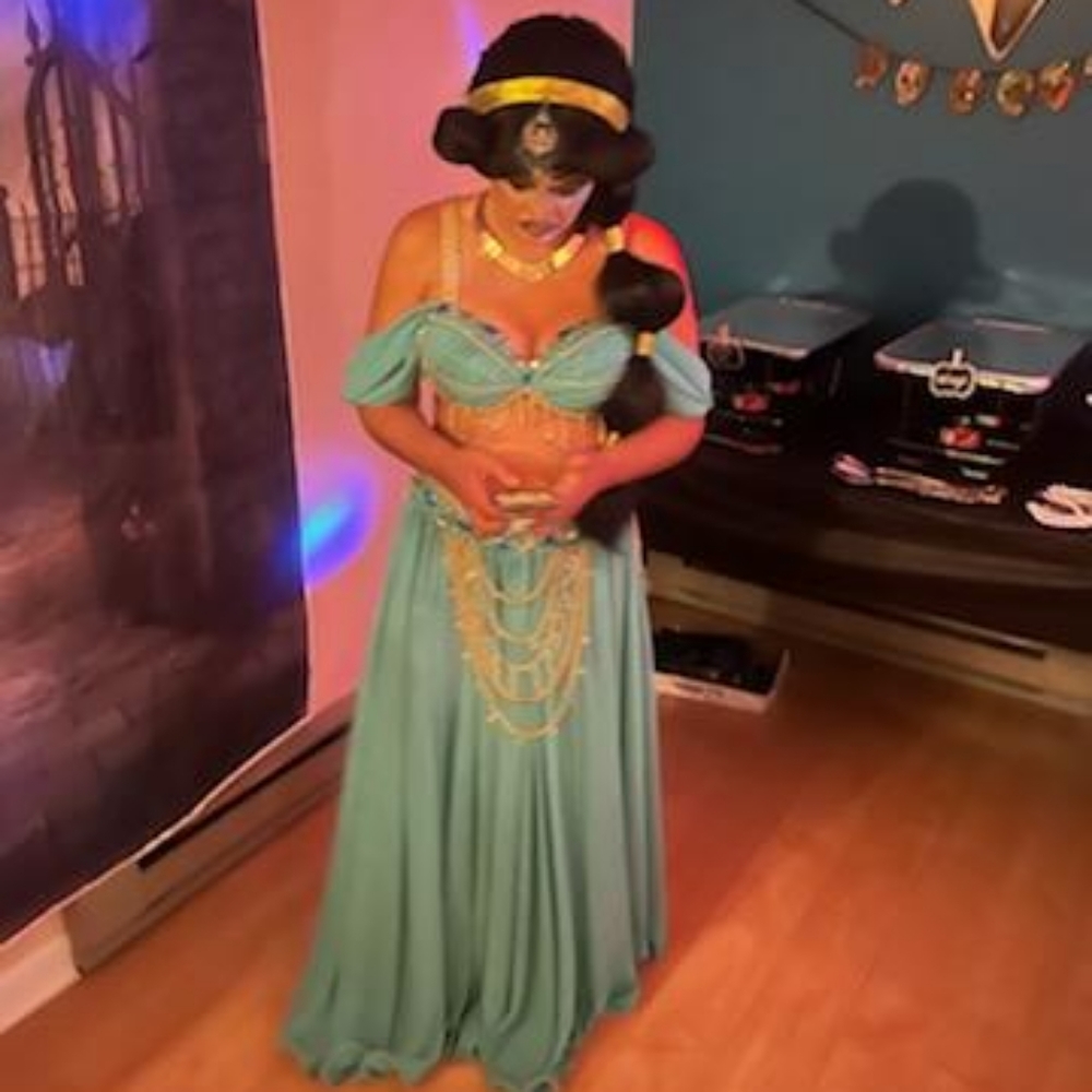 Princess Jasmine costume  belly dance set  with wig